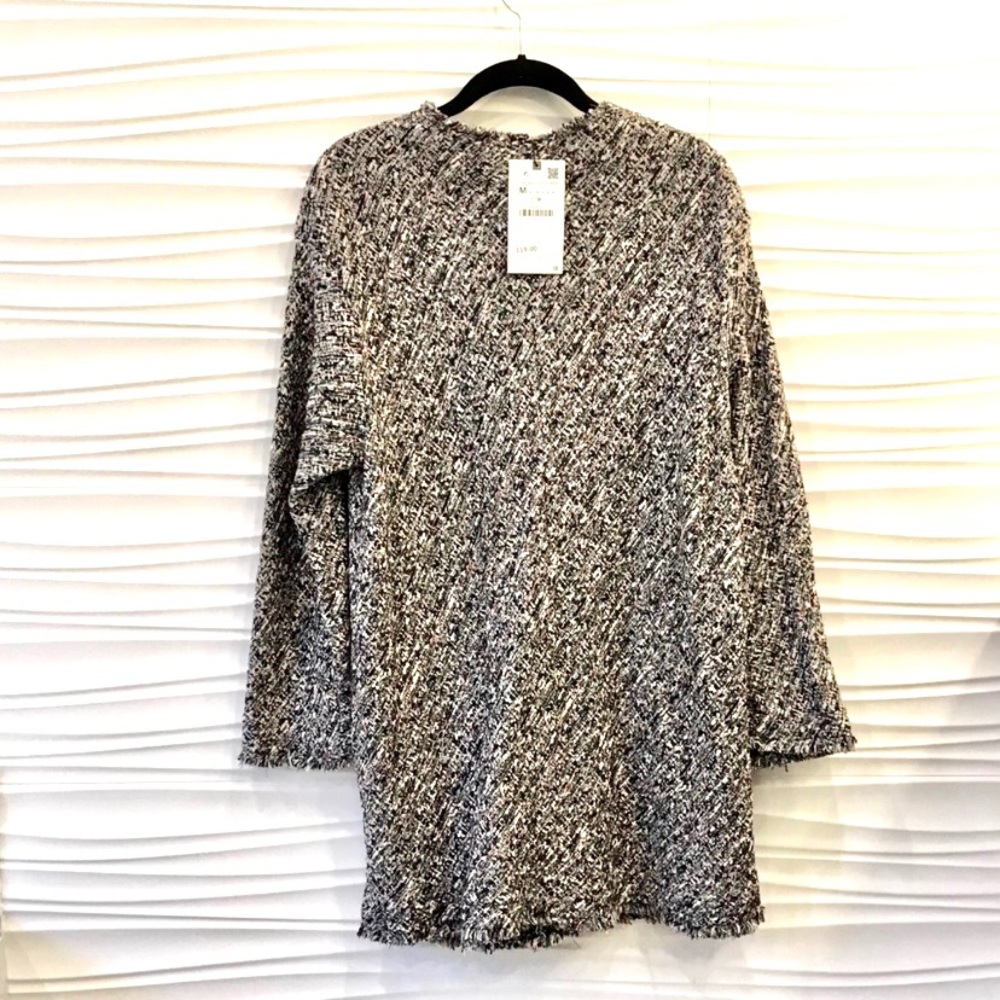 NWT Zara tweed coat w/buttons size M - Picture 7 of 8